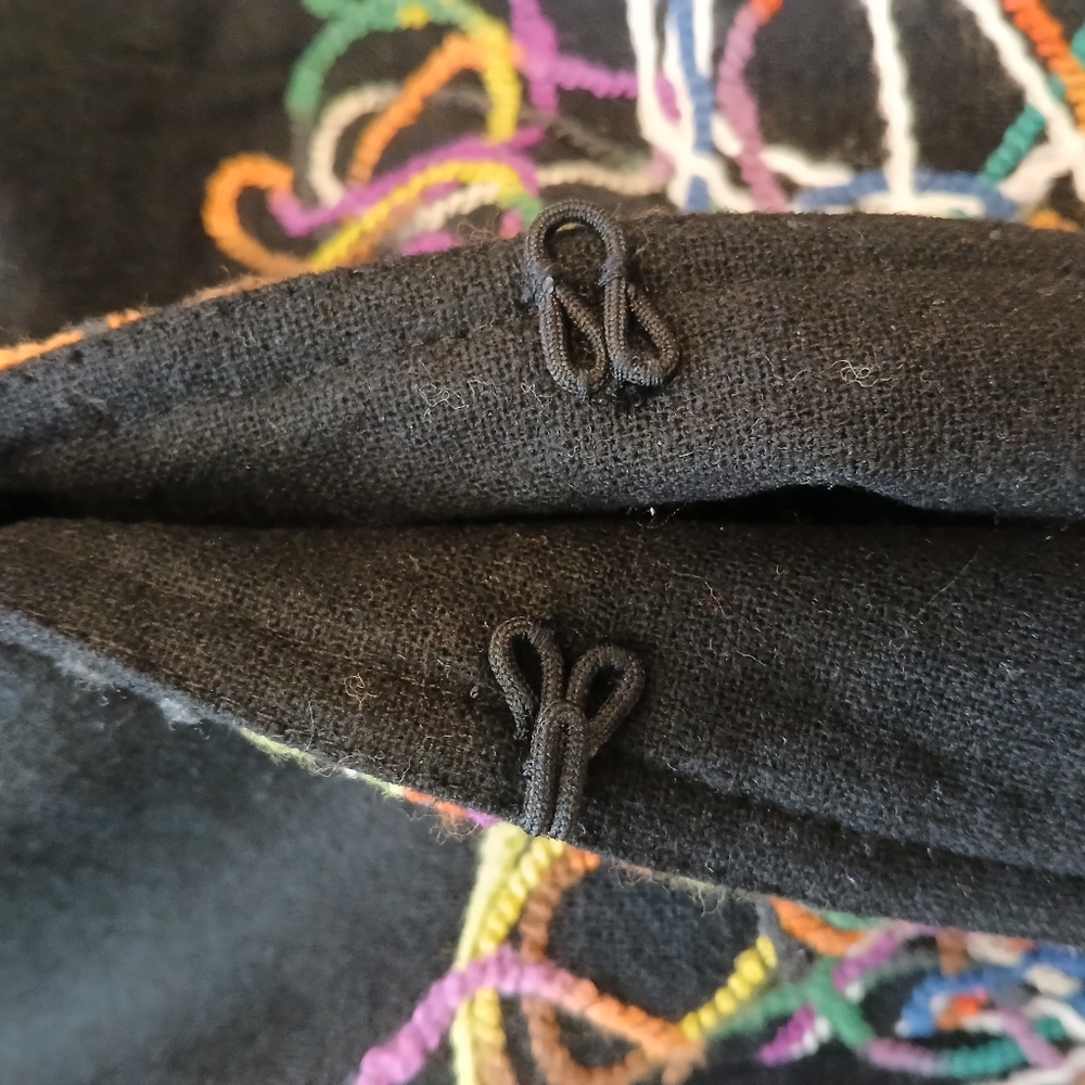 Trendz By Theresa Renz Wool Blend Blazer Petite Large 3/4 Sleeve Black Artsy - Picture 7 of 10